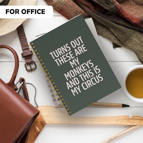 Image of Green Office Notebooks for Work, Funny Work Journal Notebook for Coworkers, Turns Out These Are My Monkey Humor Journals, Funny Office Supplies, Coworker Sarcastic Gifts, 5.5x8.3 Inch
