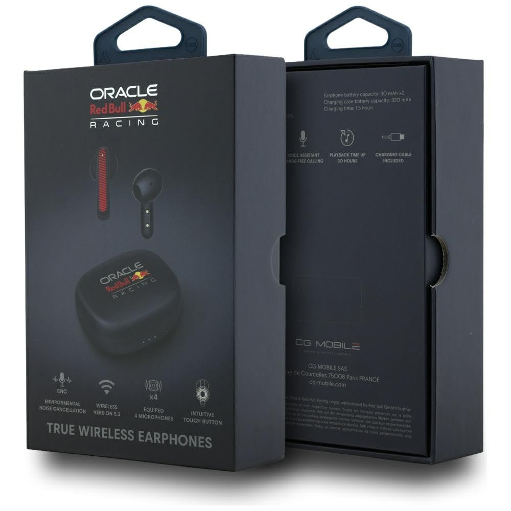 CG Mobile Red Bull TWS Bluetooth Casque ENC Logo imprimé (bleu marine)