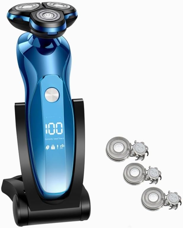 Head Shaver for Men, Electric Shaver Rotary Shaver Electric Razor Beard Trimmer Rechargeable Hair Cutting Shaving Machine Clipper for Men Waterproof (Color : ZN3013-2 with LCD)