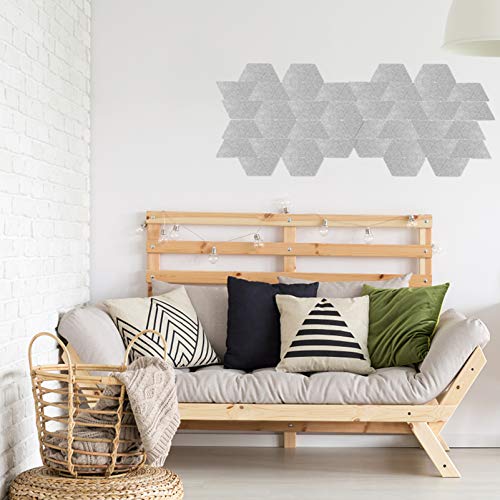 HEMOTON 12 uds Panel Acústico de Fieltro Gris para Absorción de Sonido y Decoración de Pared para Estudios, Oficinas y Salas de Control - Fácil de Cortar y Modelar miniatura 4