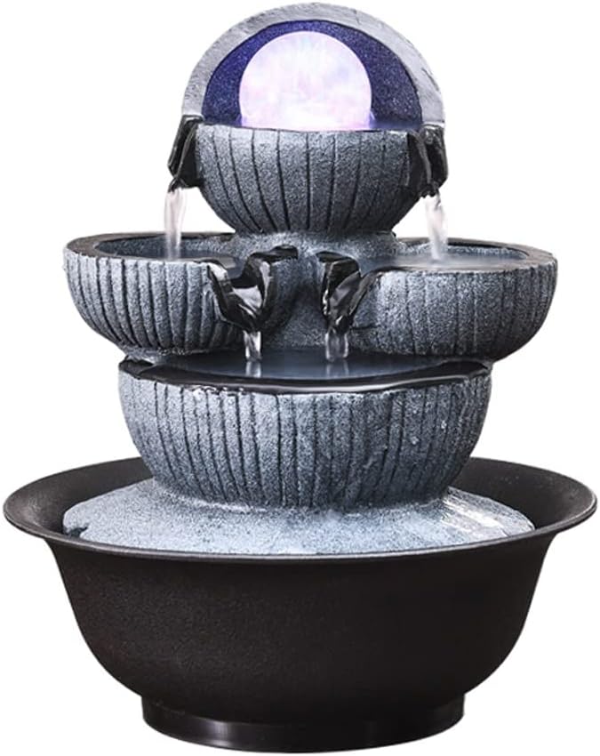 Desktop Fountain Tabletop Water Fountain Tabletop Fountain Indoor Water Fountain Decor Tabletop Relaxation Waterfall Feature Desktop Fountain for Office Home Decor Indoor,A