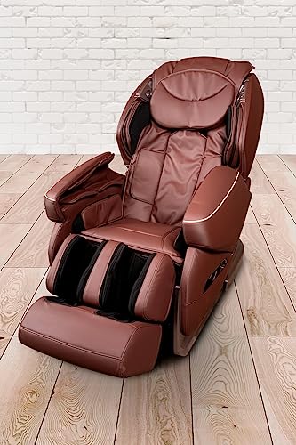 trends4cents PureHaven Massage-Sessel Knet- und Klopfmassage Heizfunktion Bluetooth USB Sprachsteuerung braunes PU-Leder Fuß- Rücken- und Gesäßmassage – Bild 7