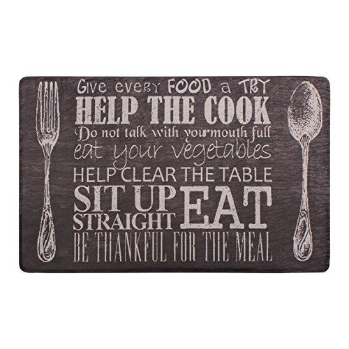 Chef Gear - Anti-Fatigue Gelness Kitchen Mat, Seasoned With Love Design, Cushioned Comfort Chef Mat, Faux Leather, Cooking & Standing Relief, Memory Foam & Skid-Resistant, Measures 20" X 32" #TOP1