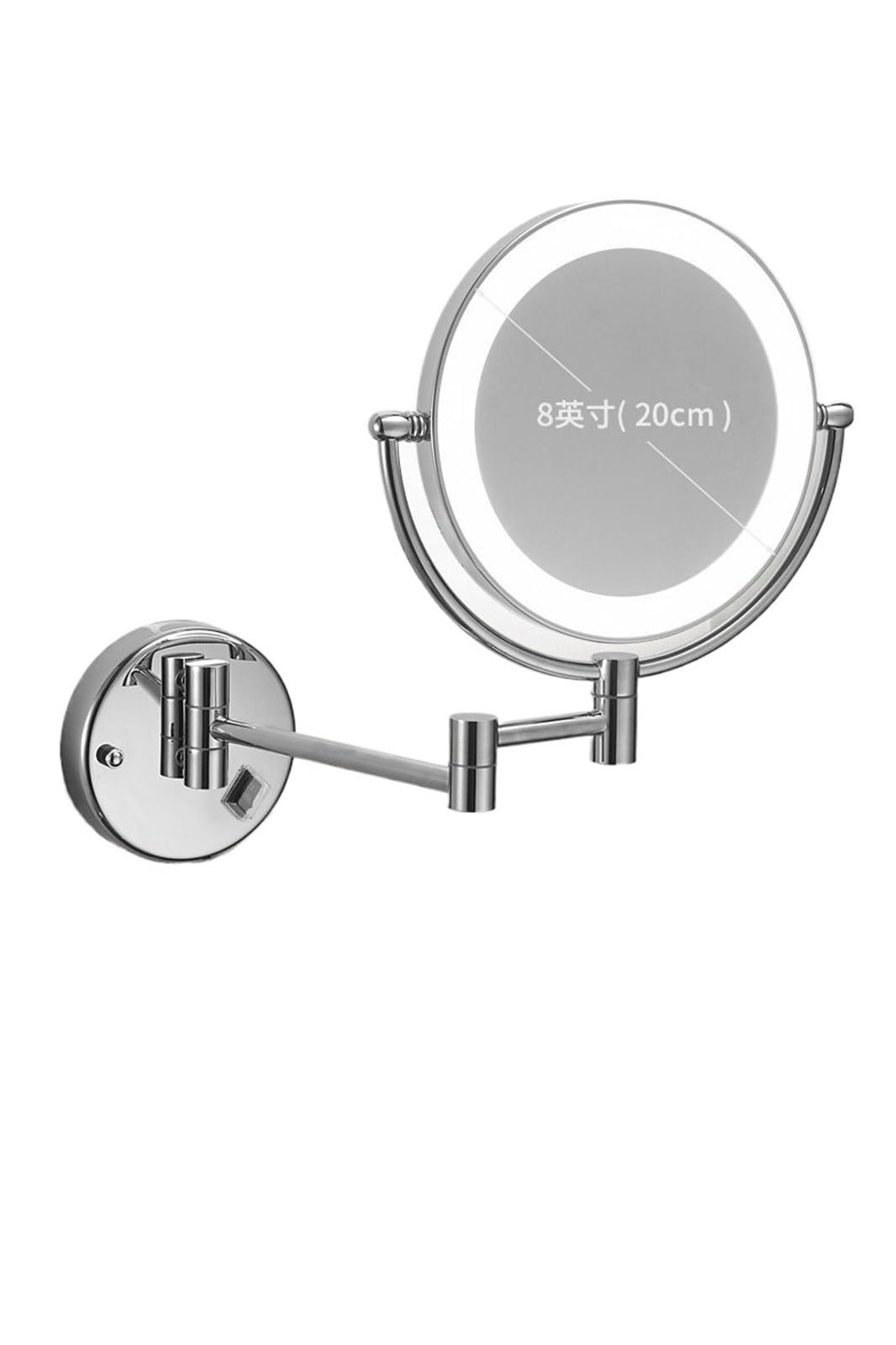 FPJQOBJC LED Makeup Mirror Without Punching, Folding Mirror, Bathroom Retractable Beauty Mirror, Wall-mounted Double-sided Mirror With Light(经典插头款-打孔款)