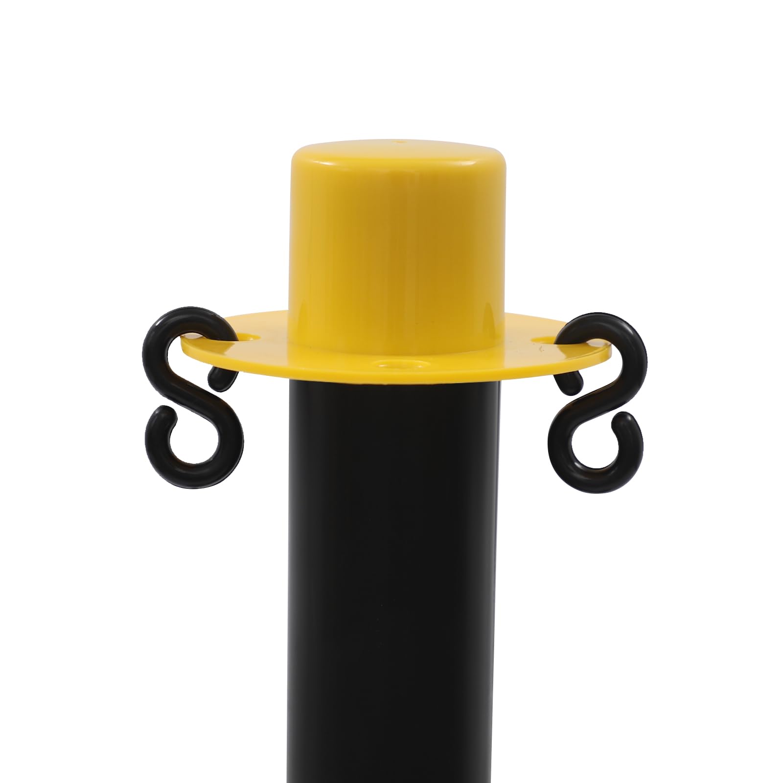 Juego de 4 postes de cadena de plástico para control de tráfico para bloqueos de carretera y seguridad, sistema de barrera ligero y portátil para señalización de estacionamiento