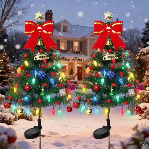 Dremisland 2 Set Solar Weihnachtsbaum mit Beleuchtung 40 LED...