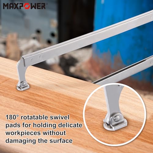 Image of MAXPOWER 24-inch C Clamp Locking Pliers, Large Locking C Clamp with Grip Swivel Pads, MAX Jaw Capacity Up to 10 inch