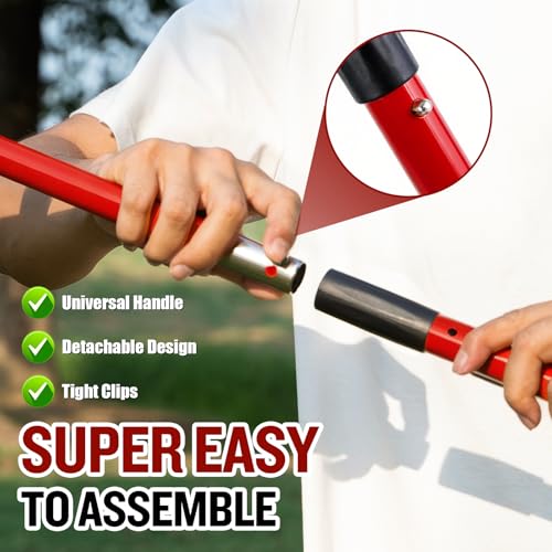 Image of Pooper Scooper for Large Dogs, Adjustable Long Handle Metal Tray and Spade Poop Scooper for Dogs with Bin for Pet Waste Removal, No Bending Clean Up Pooper Scooper for Medium and Large Dogs,Red
