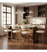UVV Counter Height Bar Stools Set of 4, Upholstered Bar Stools Modern Barstools with Metal Legs f...