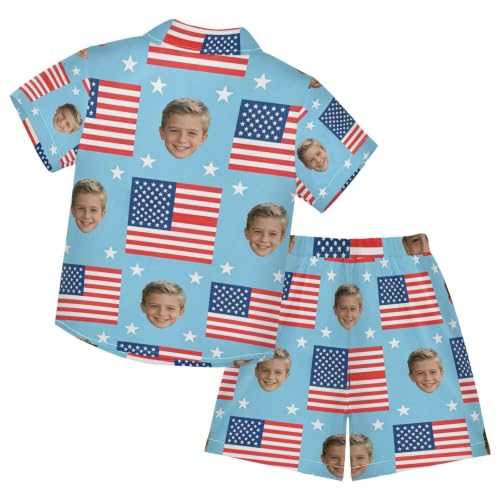 Image of 3T Toddler Boy Shorts Set Teal Hawaiian Button Down Shirts Summer Outfits for Little Boy