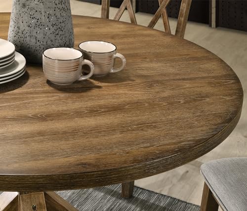 Image of 47.25 inch Round Dining Table, Modern Farmhouse Kitchen Table for 4-6 People, Easy to Assemble Table Only