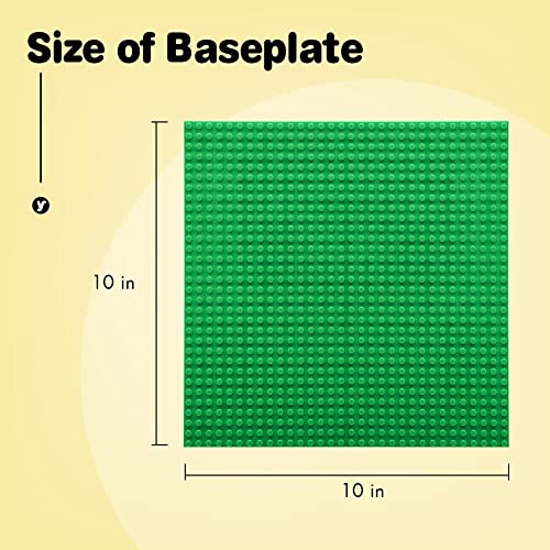 Image of Lekebaby 2 Pack Classic Baseplates 10 inch x 10 inch, Building Base Plates for Building Bricks, 100% Compatible with Major Brands and Activity Table-Baseplate, Sturdy & Safe, Age 3 and up Kids, Green