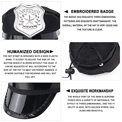 Yewong Pet Police Costume Accessory Set Pet Dog Cat Police Hat Badge Aviator Sunglasses Pet Dress Up Kit For Halloween Christmas Cosplay Role Play Party (Set-B) #TOP4
