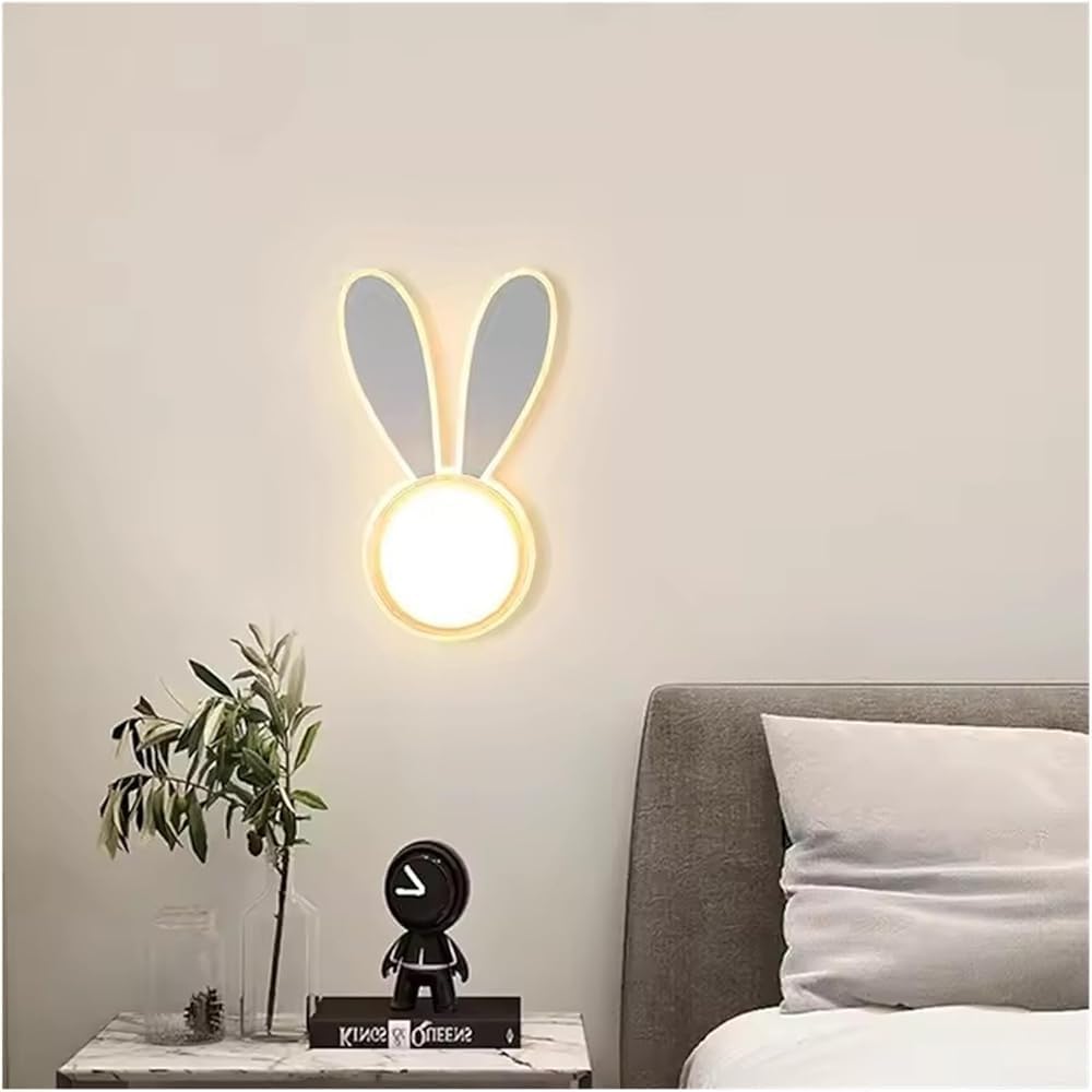 WJJHERRH Children's Room Wall Lamp Cartoon Cute Interior Decoration Boy and Girl Bedroom Bedside (Green,Cool White)