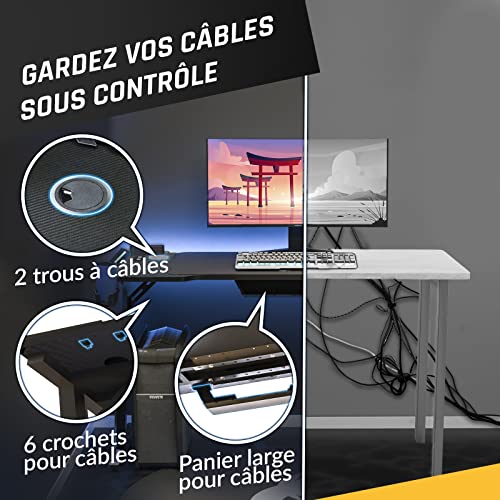 Image of KLIM K120 Gaming Desk - 120 x 60 cm Gaming Table with Cable Management and Mousepad - Easy to Assemble - Sturdy Metal and Wood Computer Desk - Perfect for Gaming and Office - New - 20-Year Warranty