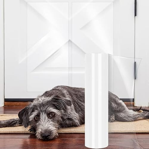 Delffyns Door Scratch Protector From Dog Scratching, 200'' X 8.3'' Anti Scratch Guard Deterrent Tape, Ultra Durable Pad For Cats Dogs, Door Frame Protector For Screen Door, Window, Wall, Chari Leg #TOP6