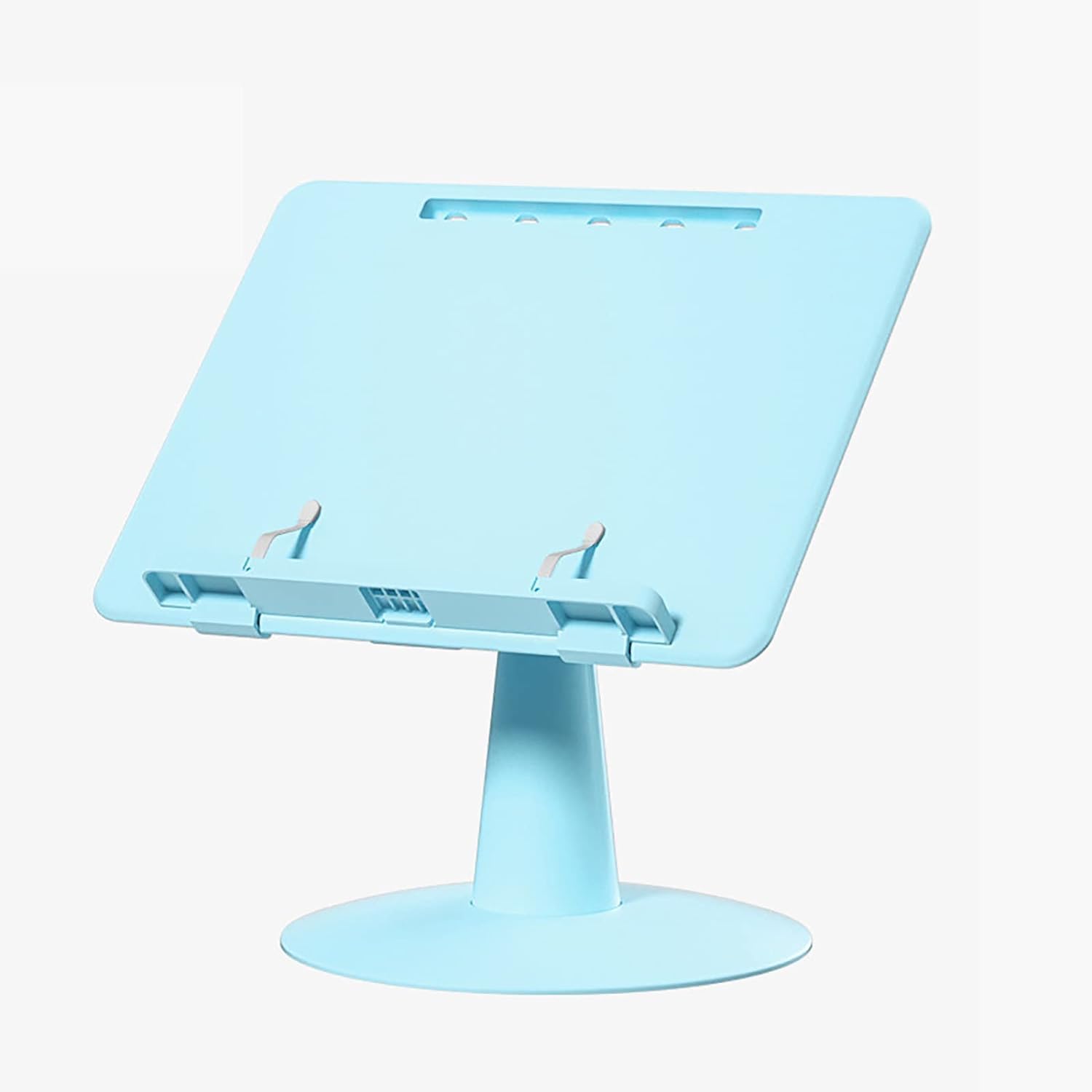 Leggio per Lettura, Angoli lti inclinabili Regolabili, leggio Portatile a Mani libere con Fermagli per Pagine, per videochiamate, scrivania da Studio, Lavoro, Blu
