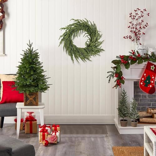 Couronne de Noël pour porte résistant aux intempéries extérieures 50cm - 3