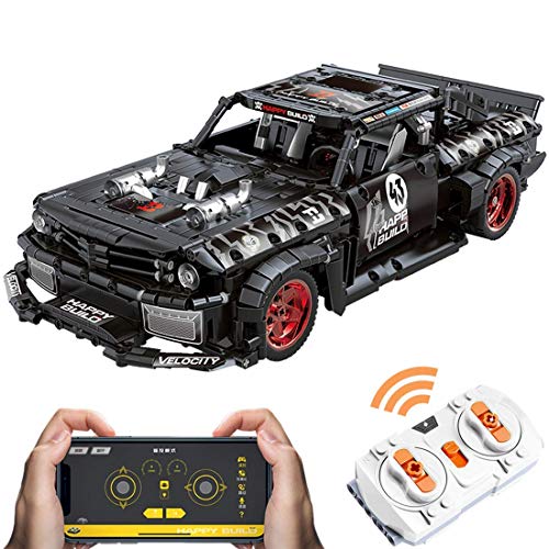 n.g. Home Decor Technischer Sportwagen für Ford Mustang Bausatz mit Fernbedienung und 3 Motoren 1639 Bricks - Kompatibel…