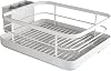 Dish Drying Rack - Sink Dish Drying Rack with Drainboard | Compact Space-Saving Basket Organizer for Utensil Home Indoor Family Shelf Cabinet