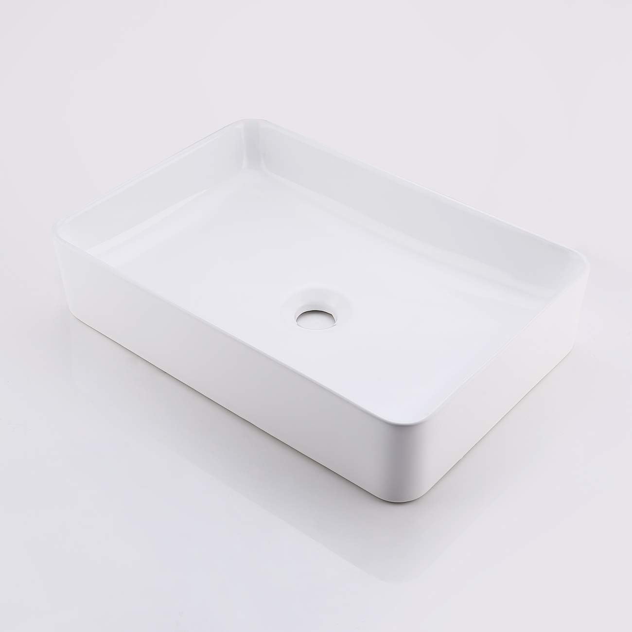 KES Bathroom Vessel Sink 20 Inch Above Counter Bathroom Sink Drain Without Overflow, BVS123S50+S2008D-BK-TEM