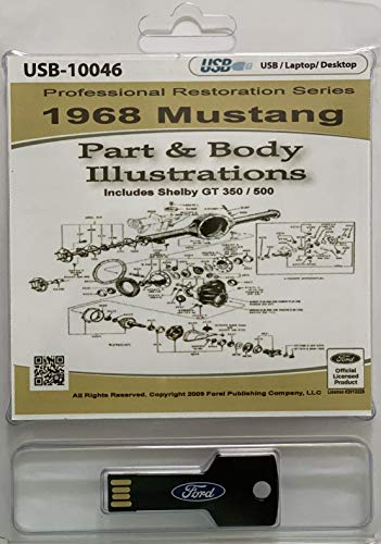 1968 Ford Mustang Part and Body Illustrations (USB)