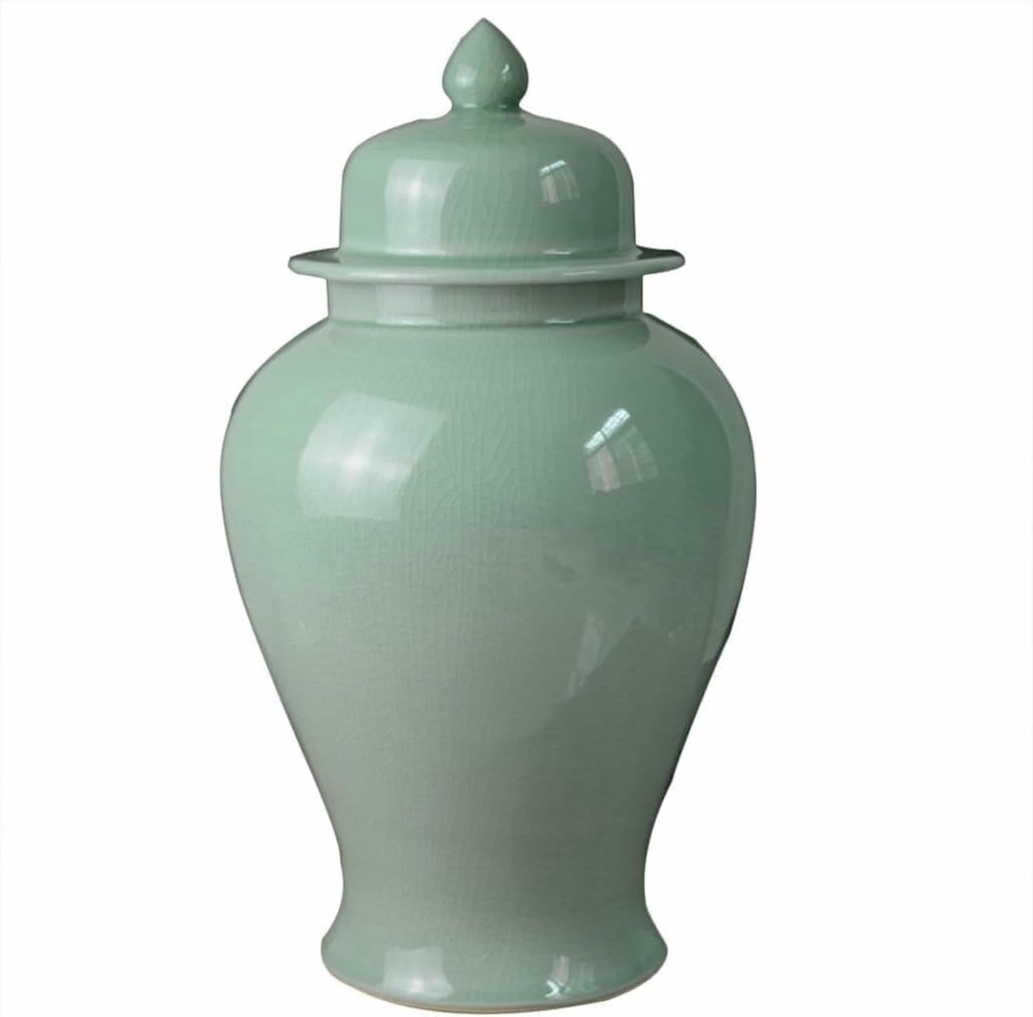 Large Cyan Ginger Jars Vase for Home Decor,Ginger Jar Vase Decor, Ceramic Decorative Jars-
