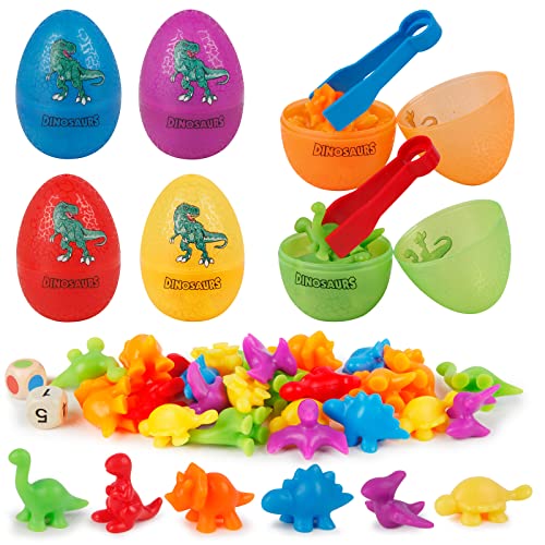 Baby Montessori Sensory Counting Dinosaur Toys Math Games With Eggs, Color Sorting Toys For Toddlers 1-3, Fine Motor Skill Learning Activities For Educational Stem Toys For 2+ Years Old Boys Girls #TOP2