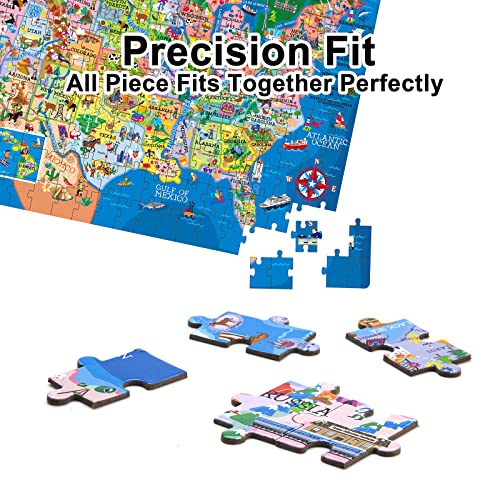 Puzzle Mapa de USA para Niños - 200 Piezas con los 50 Estados y Capitales para Más de 4 Años, Rompecabezas Educativo de Geografía Americana miniatura 3