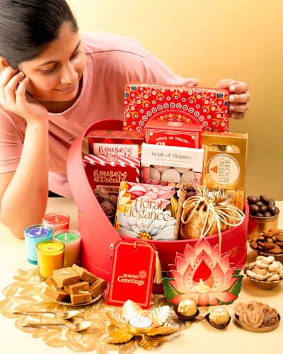 Image of Hyperfoods Diwali Gifts for Family and Friends Gift Hamper Diwali Gifts for Employees Corporate Gifts for Employees Gift Hamper Box DryFruit Combo Pack Chocolate Gifts Corporate Gift DryFruit Pack