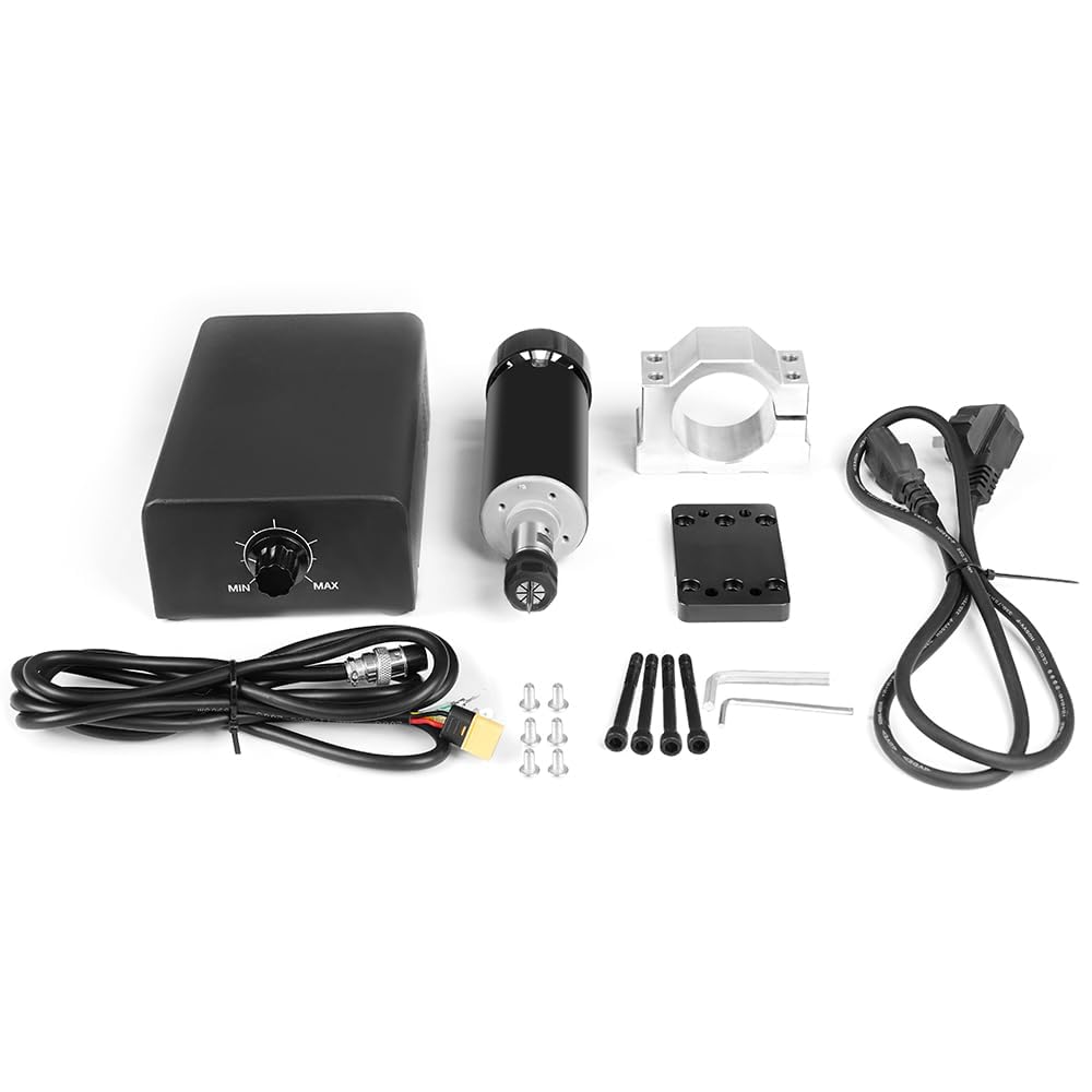 Kit de moteur de broche CNC, 500 W, 11000 tr/min, moteur Bldc refroidi par air avec boîtier de commande intégré, bouton de réglage de la vitesse, pour gravure DIY, gravure CNC, perçage CNC, TTC 450