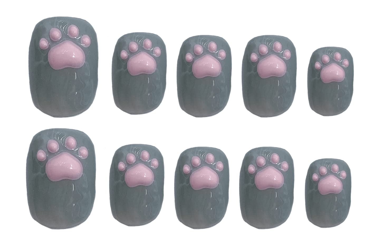 Amazon | 猫 ネイルチップ 肉球 ショート | 834NAIL | ネイル
