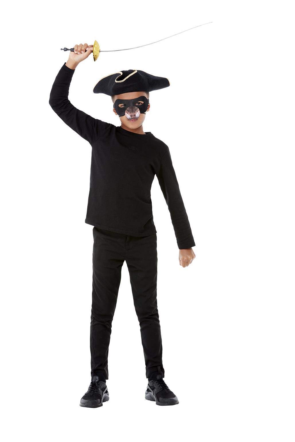 Smiffys Rat Kit Hat, Sword, Eyemask & Nose, Children's Animal Fancy Dress, Animal Dress Up Accessories