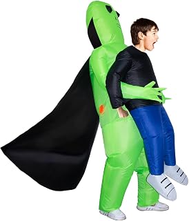Halloween Alien Costume for Kids, Inflatable Blow Up Alien Costumes Cosplay Fantasy Costume for Kids（with Cloak）