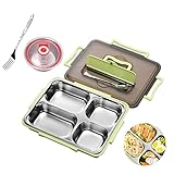 【Caja bento portátil con asa】La caja Fiambreras para Niños Adultos JBSON tiene suficiente espacio para acomodar alimentos para adultos y niños, el diseño de rejilla puede evitar que los alimentos se mezclen para mantener el sabor original de la comida. , ideal para niños y adultos para llevar la comida a la fiambrera del colegio, oficina, excursiones, picnics o cualquier lugar.