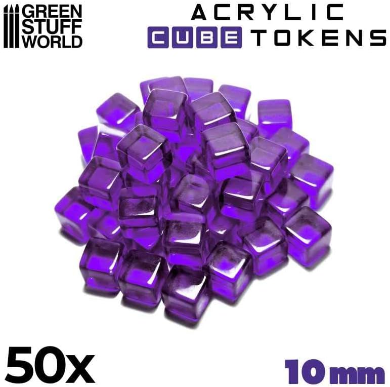 Green Stuff World Gaming Tokens x50 - Purple Cubes 10mm 3785