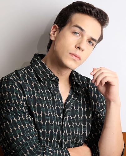Image of Rare Rabbit Regular fit Geometric Print Shirt