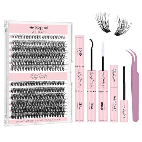 DIY Lash Extension Kit 240pcs Lash Clusters D Curl Eyelash Extension Set(30D+40D-8-16mix Kit)