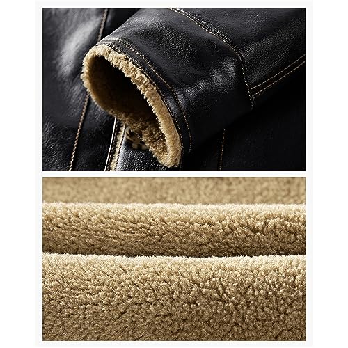 Chaqueta de cuero cálida de invierno para hombre miniatura 2
