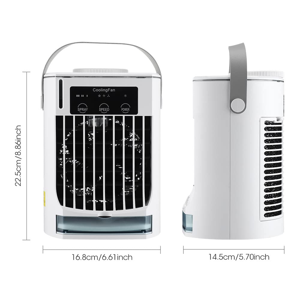 Climatiseur Caravane 3 Vitesses réglables Clim Portative, Faible Bruit Air Conditioner Portable Utilisé pour Camping Car, Voiture, Bureau, Chambre, ExtéRieur