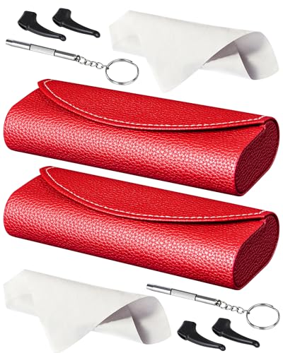 Image of RayLove Hard Shell Glasses Case, Lightweight Leather Eyeglass Case, Travel-Friendly Sunglasses Protector for Men & Women