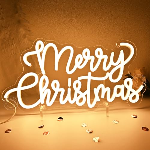 Image of SYLHOME Merry Christmas LED Neon Light Sign Shop Party Window Wall Decor