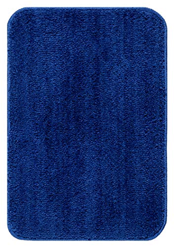 Saral Home Microfiber Solid Rectangle Anti-Skid Bath Mats | Soft & Super Absorbent Mats for Shower | Washable, Non-Slip & Quick-Drying Mats for Kitchen Bathroom | Set of 2 (Blue, 35X50 CM) 3