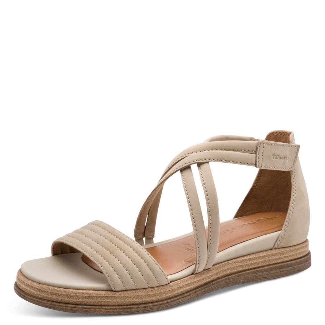 Tamaris Women’s sandal with wedge heel beige 7.5 UK