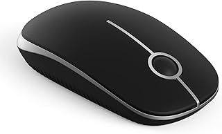 Wireless Mouse, 2.4G Silent Mouse with USB Receiver, 18 month battery life, 1600 high DPI Precision- Portable Computer Mice for Windows/Mac/Linux, Black and Silver