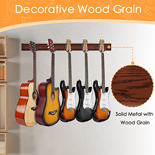 Snigjat Guitar Wall Mount With 5 Adjustable Guitar Hangers, Aluminum Splicing Guitar Wall Rack With Pre-Drilled Holes, Multiple Guitar Holder Stand For Acoustic Electric Guitar Bass Banjo Mandolin #TOP1