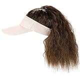 YEKEYI Ponytail Wig Baseball Cap With Synthetic Hair Attached - Long Wavy Hats for Women's Daily and Party Use