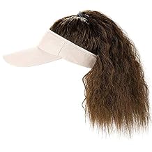 YEKEYI Ponytail Wig Baseball Cap With Synthetic Hair Attached - Long Wavy Hats for Womens Daily and Party Use