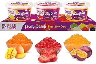 Bubble Blends Passion Fruit Popping Boba (450g), Fruit Juice-Filled Boba Pearls for Bubble Tea, Non-Dairy, Fat-Free & Gluten-Free