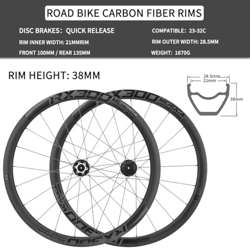 Roues de vélo de route 700C avec jantes 35 mm et moyeu disque 6 broches - 2
